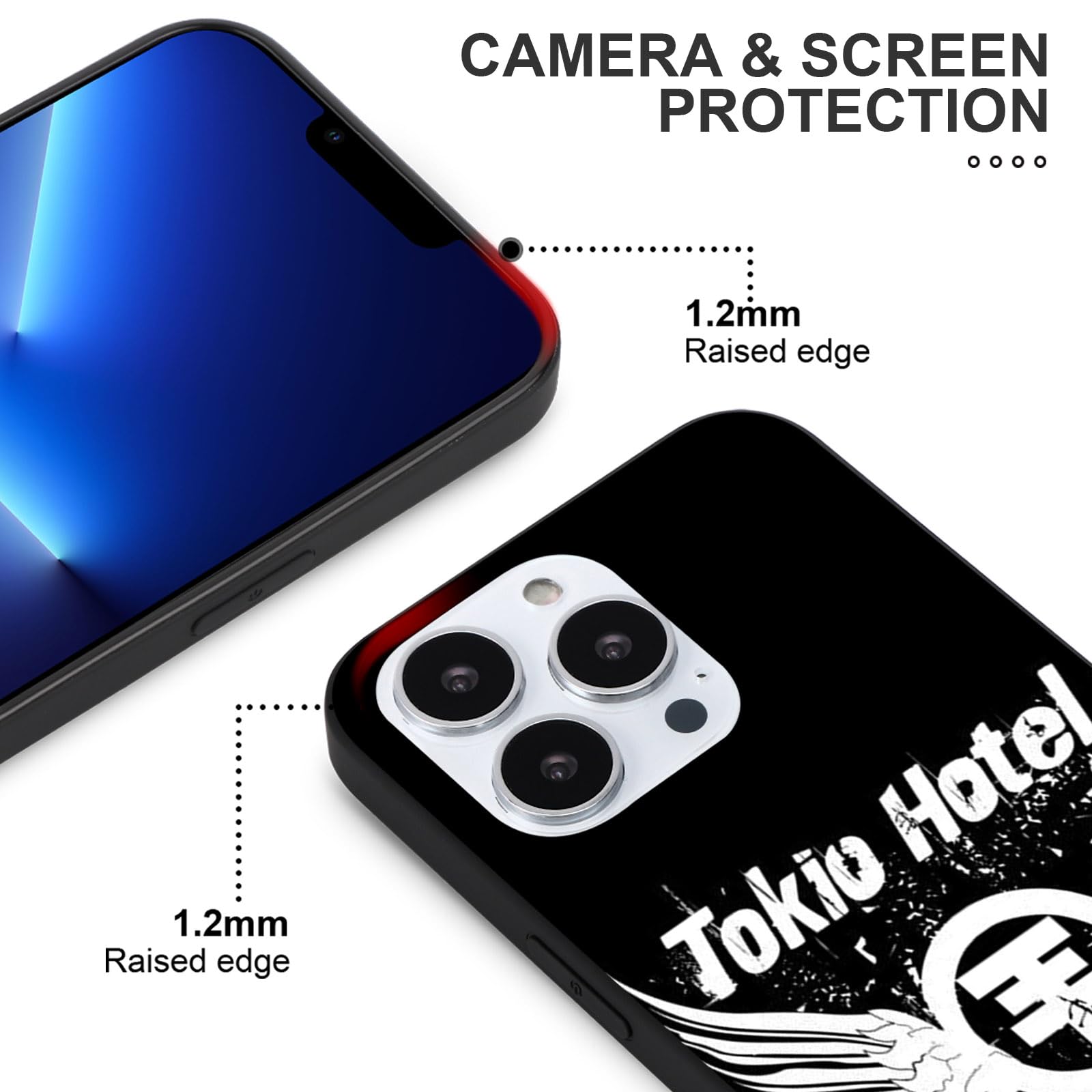 Pack of 2 Silicone Mobile Phone Case for Apple iPhone 15 Pro, 6.1